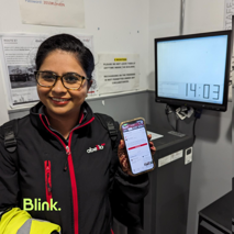 Abellio Team member using the Blink app